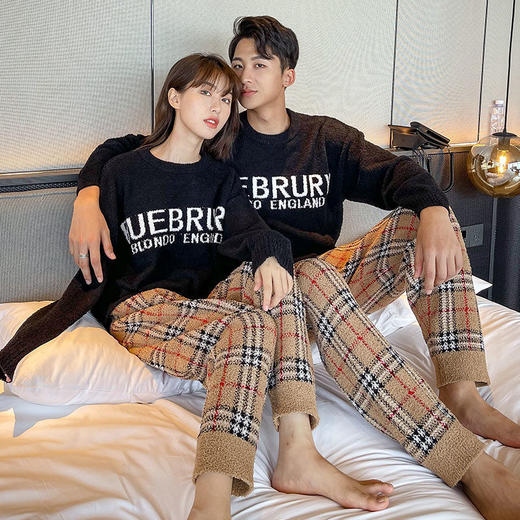 珊瑚绒睡衣情侣冬季加厚加绒女新款可外穿可爱卡通两件套家居服女 商品图2