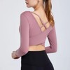 秋冬运动健身长袖罩衫美背露脐跑步上衣瑜伽服长袖T恤女不可插胸垫 rd02 商品缩略图3