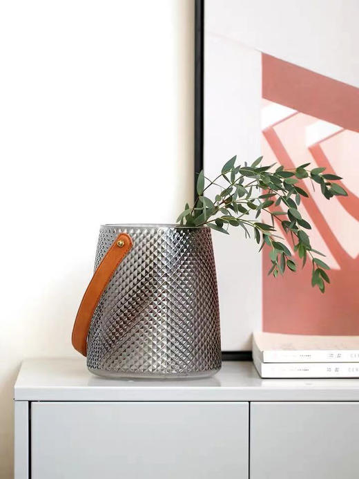 手提花瓶办公室花瓶北欧创意水养玫瑰百合玻璃花瓶插花小花器摆件 商品图7