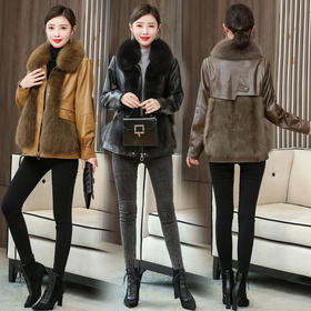 TC  2313狐狸毛皮草外套短款小个子真皮绵羊皮皮衣