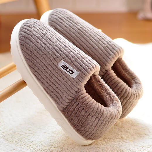 回力包跟棉鞋男冬天加绒加厚保暖室内防滑居家厚底毛毛鞋女秋冬季 商品图5