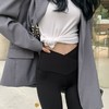 【超级显“瘦”】秋冬交叉腰健身瑜伽提臀芭比裤显高显瘦提臀收腹加大码V腰鲨鱼裤黑色打底裤女外穿 商品缩略图5