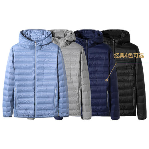 一口价【新款DK】大依优型大码连帽轻薄羽绒服大号外套休闲胖子穿大码男加肥加大上衣 商品图4