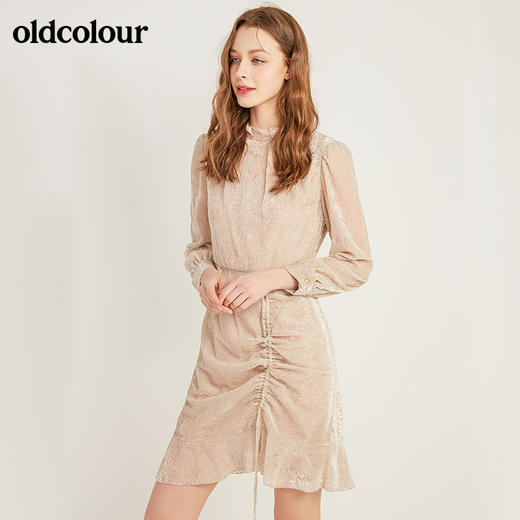 oldcolour气质修身长袖连衣裙M42103267 商品图0