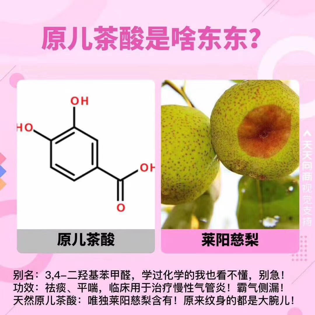 ①纯正无添加,莱阳慈梨独有的天然原儿茶酸,功效百度可查.