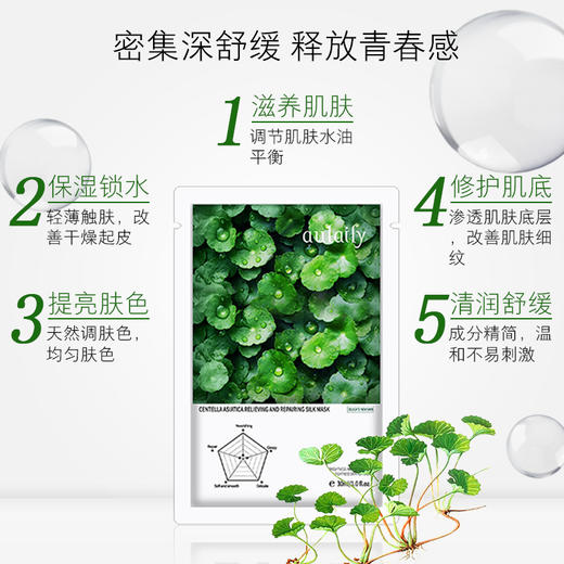 【积雪草面膜】澳莱莉积雪草舒缓修护蚕丝面膜补水保湿滋养干燥奥利官方正品护肤 商品图3