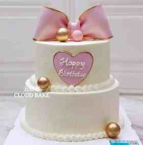 【蝴蝶结蛋糕】粉色蝴蝶结