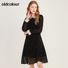 oldcolour黑色气质收腰长袖连衣裙M41103176 商品缩略图2