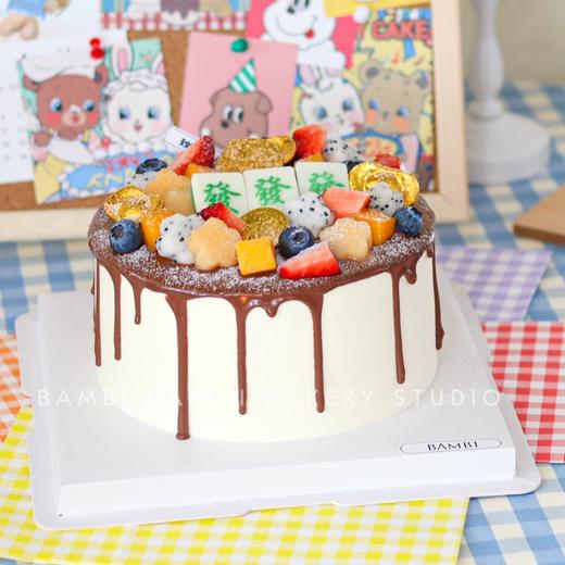 麻将发发发巧克力淋面蛋糕 商品图1