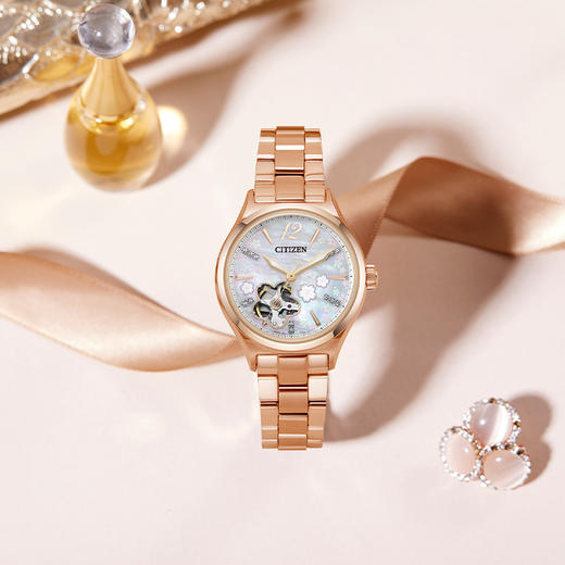 西铁城天然贝母表盘机械女表PC1018-69D 商品图1