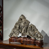 清代 英石山子文房赏石（红木座） 商品缩略图0