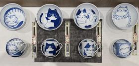 百货世界-茶工坊-招财猫瓷碗四件套