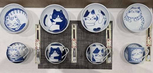 百货世界-茶工坊-招财猫瓷碗四件套 商品图0