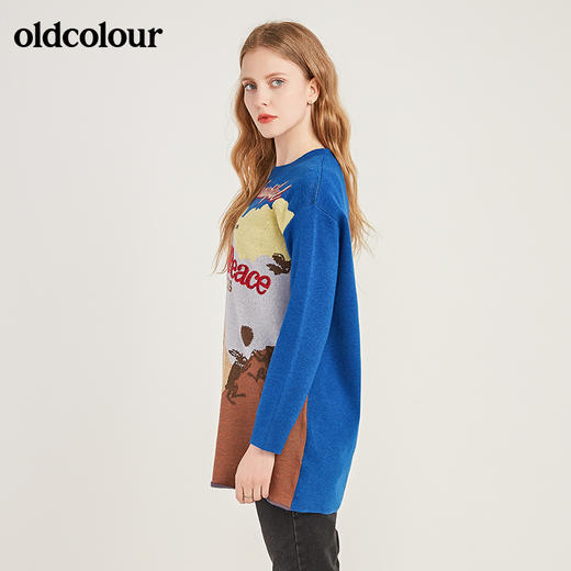 oldcolour卡通图案宽松百搭毛织连衣裙M41106151 商品图1