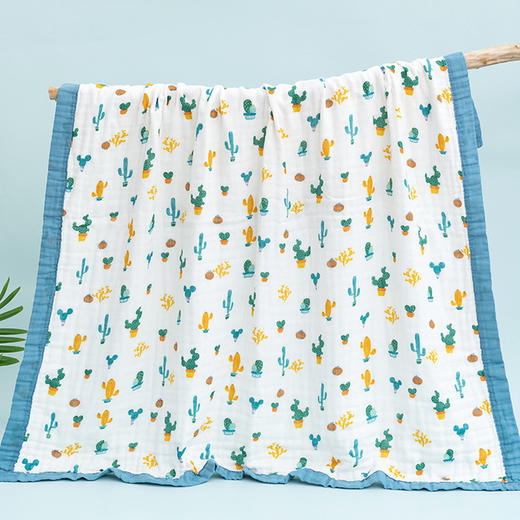 【甄选棉纱 感触柔软】A类婴儿纱布浴巾120*150CM全棉六层水洗婴幼儿童夏凉被宝宝大童被盖毯 商品图12