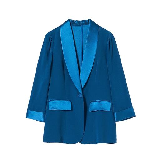 2021女秋装新款高档醋酸缎面西装外套48635小西装女 商品图2