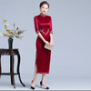 上海旗袍厂LHS-2031礼服新款旗袍长款刺绣年轻洋气连衣裙秋 商品缩略图1