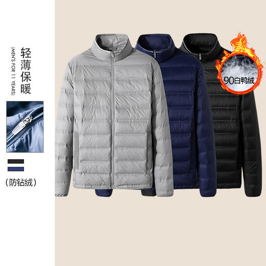 一口价【新款DK】大依优型大码立领轻薄羽绒服大号外套休闲胖子穿大码男加肥加大胖子上衣 商品图7