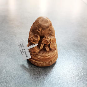 童子戏金蟾竹根雕