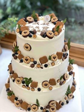 三层男士简洁奶油蛋糕 下单前请仔细阅读商品详情