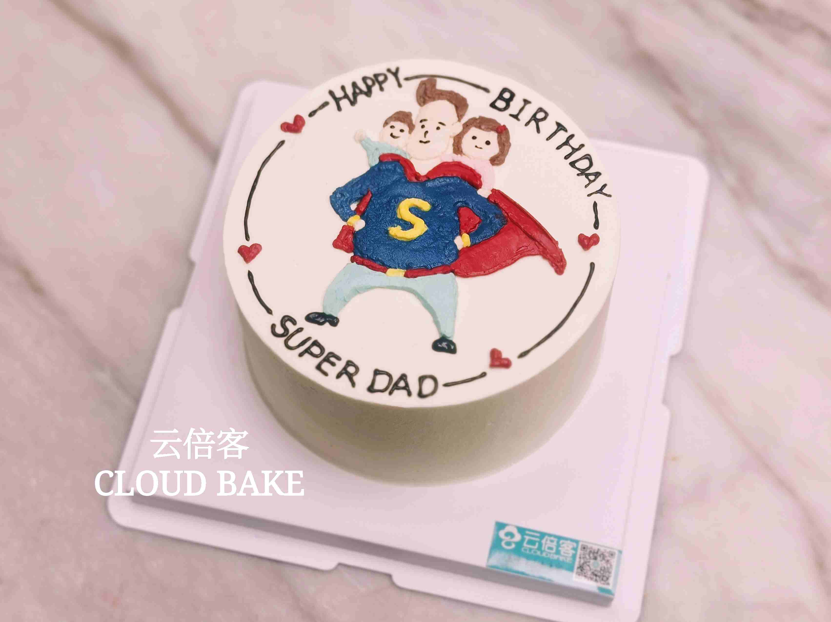 【手绘蛋糕】超人爸爸