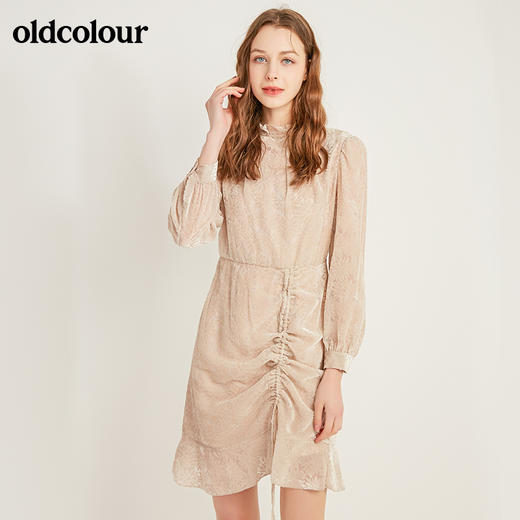 oldcolour气质修身长袖连衣裙M42103267 商品图4