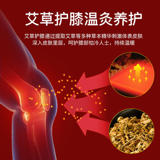 【买一送一！艾草自发热护膝】远离老寒腿，风湿关节炎，运动损伤，让膝盖更健康！秋冬中老年保暖护膝套，吸湿透气高弹不紧绷，点阵磁石护膝盖空调房 商品图2