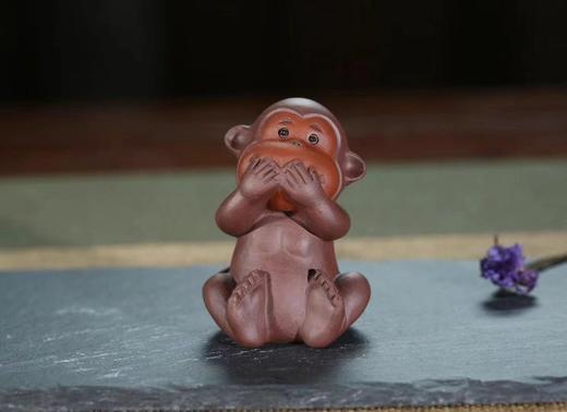 四不猴. 原矿紫泥.长6cm*宽4cm*高4cm.氿韵非礼勿视，非礼勿听，非礼勿言，非礼勿动 商品图4