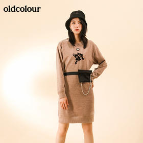 oldcolour气质修身长袖连衣裙M41103168