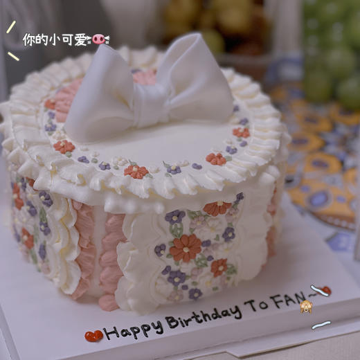 微加高洛丽塔蝴蝶结蛋糕送女生老婆-低糖处理无添加 商品图1