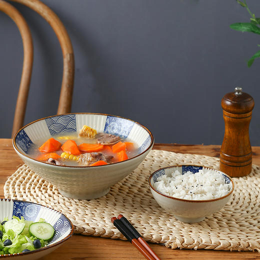 日式和风青花陶瓷釉下彩餐盘子家用餐具复古风精美送礼陶瓷盘 商品图7