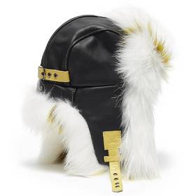 Sportalm - Foxana Fur Hat with Neon - Black 配件 毛线帽 黑色