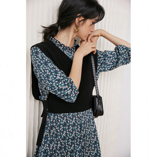 HeyDress针织马甲女新款时尚简约百搭背心无袖V领纯色短款上衣 商品图0