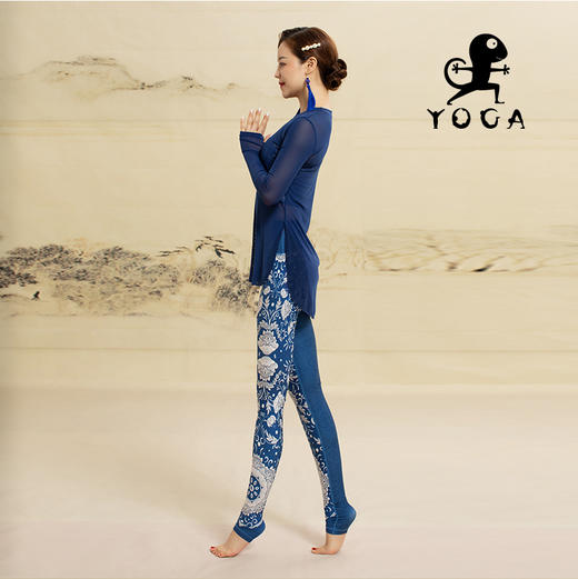 壁虎瑜伽【2110SY069-黑色】高弹网纱长袖罩衫（无胸垫） 商品图8