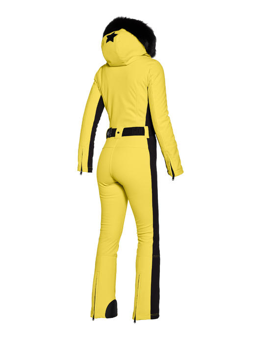 Goldbergh - Parry Ski Suit Real Fox Fur - Sunshine - 女装 - 连体滑雪服 - 黄色 商品图2