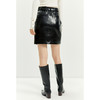 NEELLY纳俪商场同款秋冬季皮裙子半身裙女新款腰带单排扣A字裙潮N21101E01031 商品缩略图4