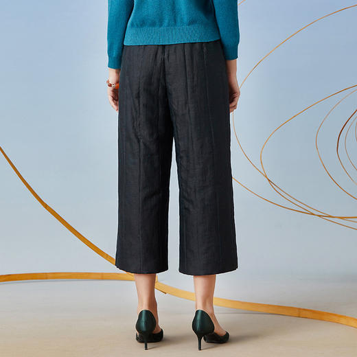 TANGY Collection/天意精品2021年秋冬新品复古龟裂纹莨绸阔腿棉裤 商品图2