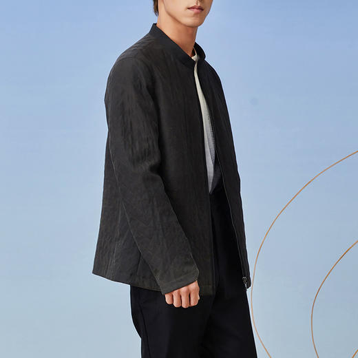 TANGY Collection/天意精品2021年秋冬新品经典立领男士莨绸棉服 商品图1