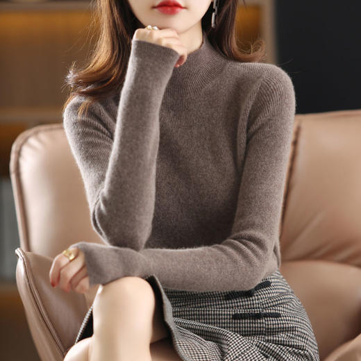 半高领毛衣女2021秋冬新款针织衫修身内搭长袖上衣百搭洋气打底衫 商品图0