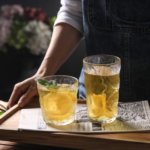 日式ins简约树皮纹玻璃杯水杯威士忌红酒杯果汁咖啡杯家用啤酒杯 商品图5