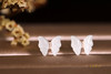 18K玫瑰金和田玉（白玉）镶钻耳钉--玉蝶 /蝶10*12mm 商品缩略图2