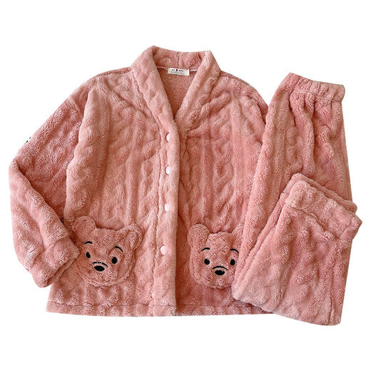 新款开衫睡衣女长毛绒直播学生秋冬季保暖睡衣女学生家居服套 商品图4