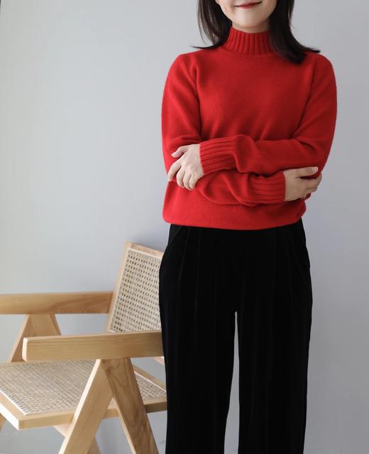 半高领纯色羊绒衫 商品图4