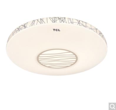 TCL照明 led吸顶灯 玄关过道灯简约阳台厨卫走廊灯卧室灯 北欧简约晶钻边框圆形灯具 玉润16W白光 商品图0