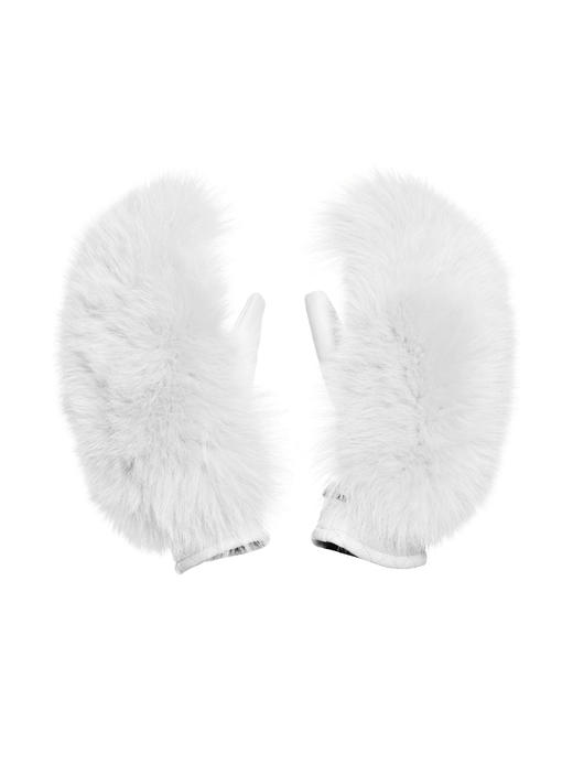 Goldbergh - HILL mittens Real Coyate and Fox Fur - White - 女装 - 滑雪手套 - 白色 商品图0