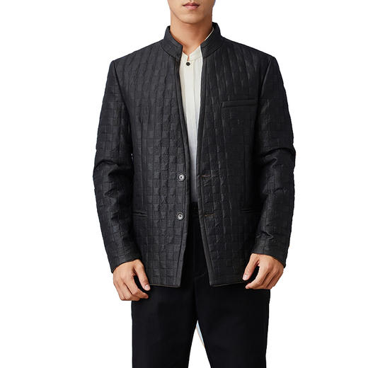 TANGY Collection/天意精品2021年秋冬新品男士立领莨绸棉衣外套 商品图4