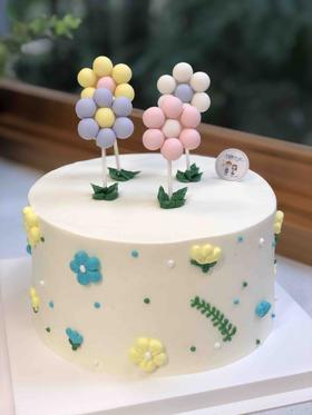 小清新小花奶油蛋糕 下单前请仔细阅读商品详情