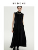 HIDEMI黑色小立领设计感立裁绒面背心长裙 商品缩略图5