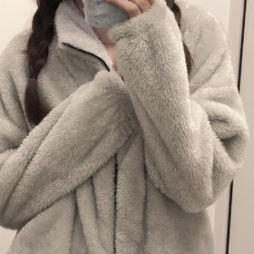 新款珊瑚绒情侣睡衣男女秋冬加厚保暖黑色法兰绒毛绒家居服两件套