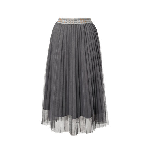 Famecoco范可儿优雅纱裙半身裙秋冬时尚百褶裙F218HA011 商品图5